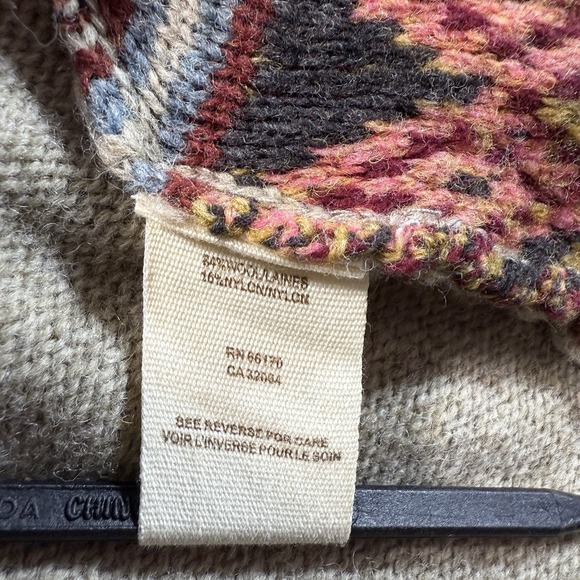 Free People Sweater Womens XS Wool Blend Boho Fuzzy Fair Isle Cardigan Pullover - Picture 10 of 12